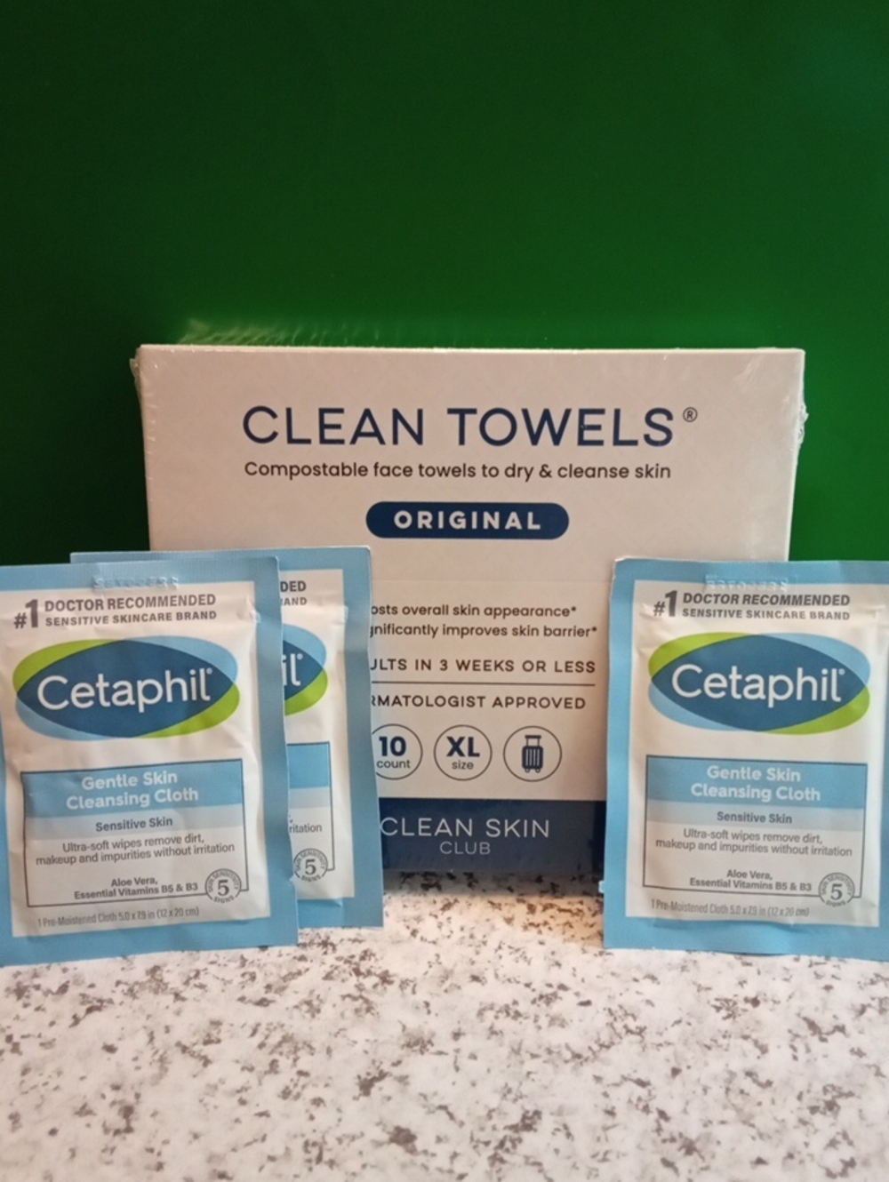 Cetaphil and Clean Towels Cleansing Cloths